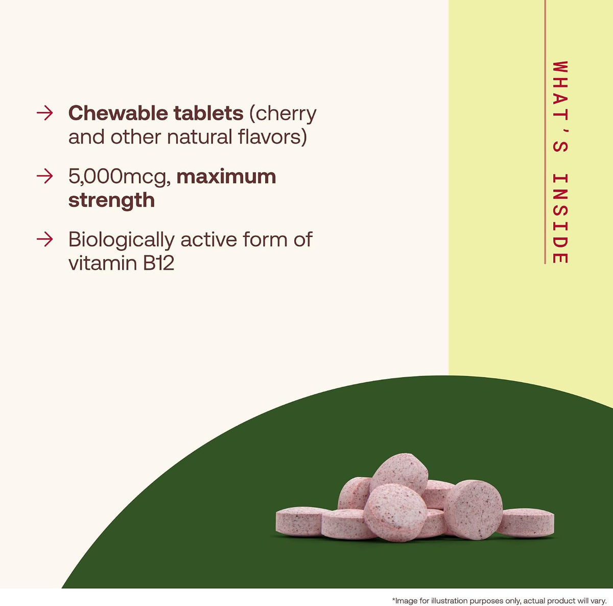 Vegan gluten-free methyl B-12 chewable tablets bottle