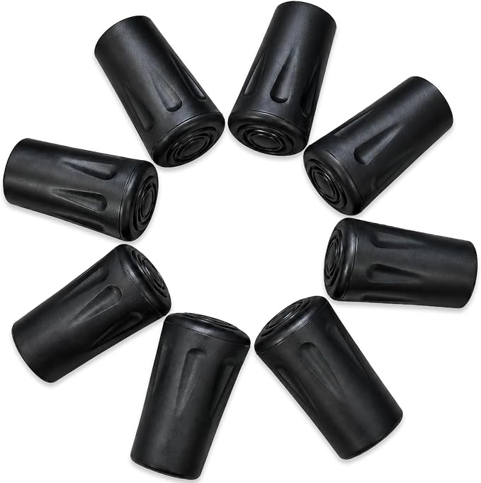 Huxvonl rubber trekking pole tips, eight-pack