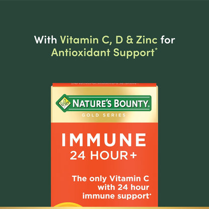 Nature's Bounty Immune 24 Hour+ supplement facts bottle