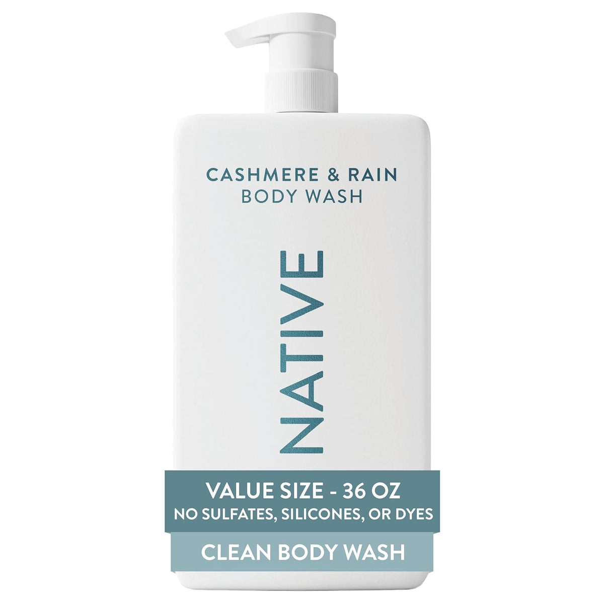 Native family-size body wash with pump dispenser
