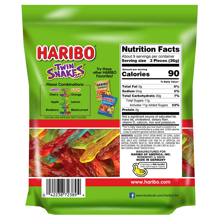 Resealable 8.3 oz HARIBO gummy candy bag