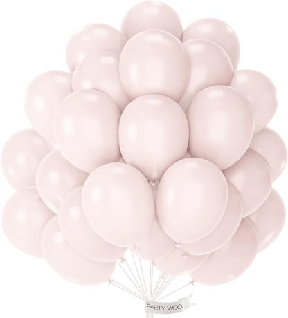 Beige 12-inch PartyWoo balloons 101 pack