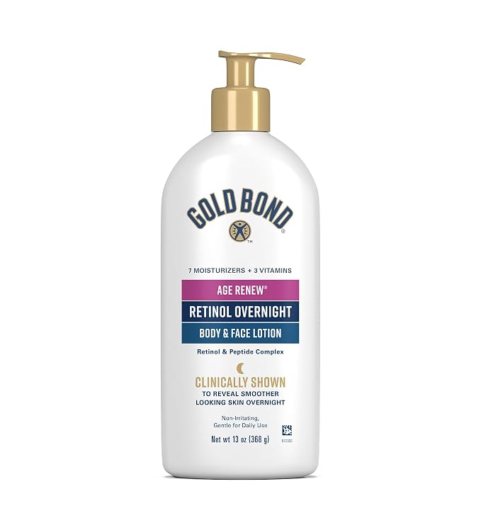 Gold Bond Age Renew Retinol Overnight Body and Face Lotion 13 oz