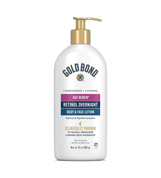 Gold Bond Age Renew Retinol Overnight Body and Face Lotion 13 oz