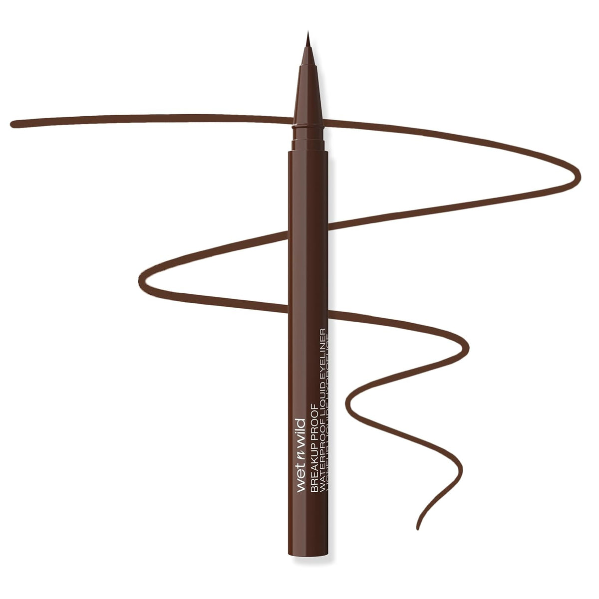 Waterproof brown liquid eyeliner with ultra-fine brush