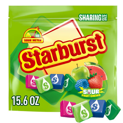 Starburst sour fruit chews share size candy pack