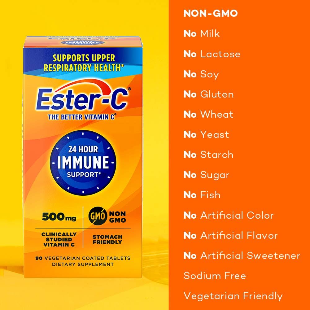 Ester-C 500 mg non-GMO Vitamin C supplement bottle