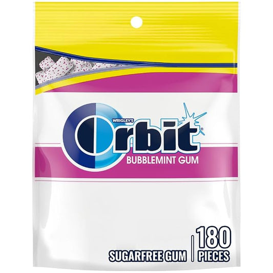 ORBIT Bubblemint sugar free chewing gum 180 piece bag