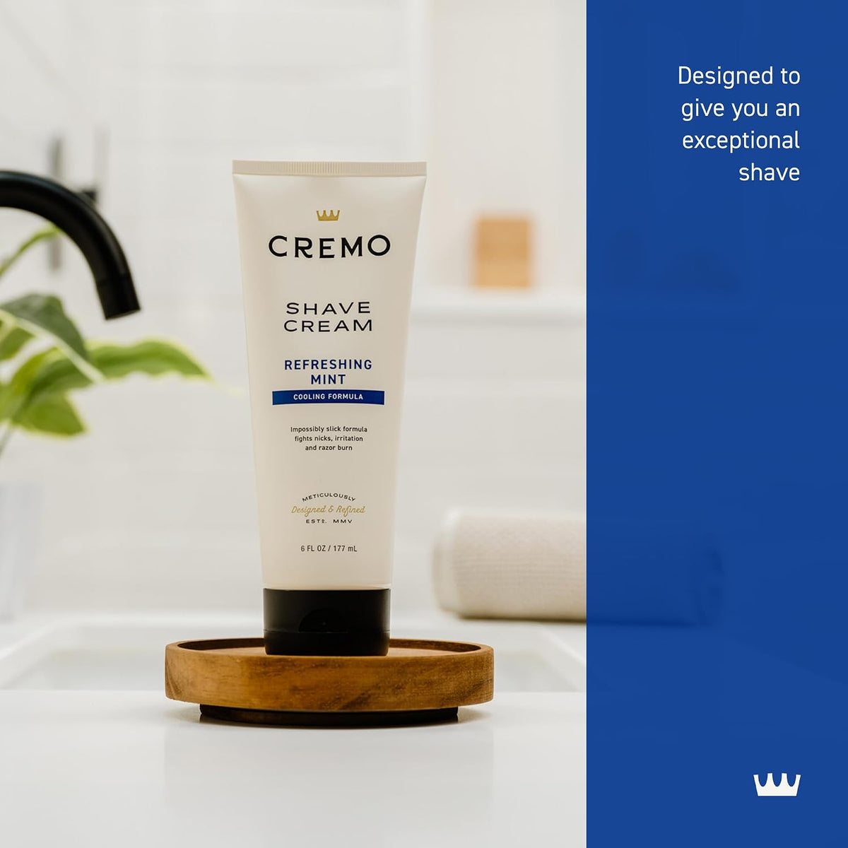 Cremo concentrated shaving cream for close comfortable shave