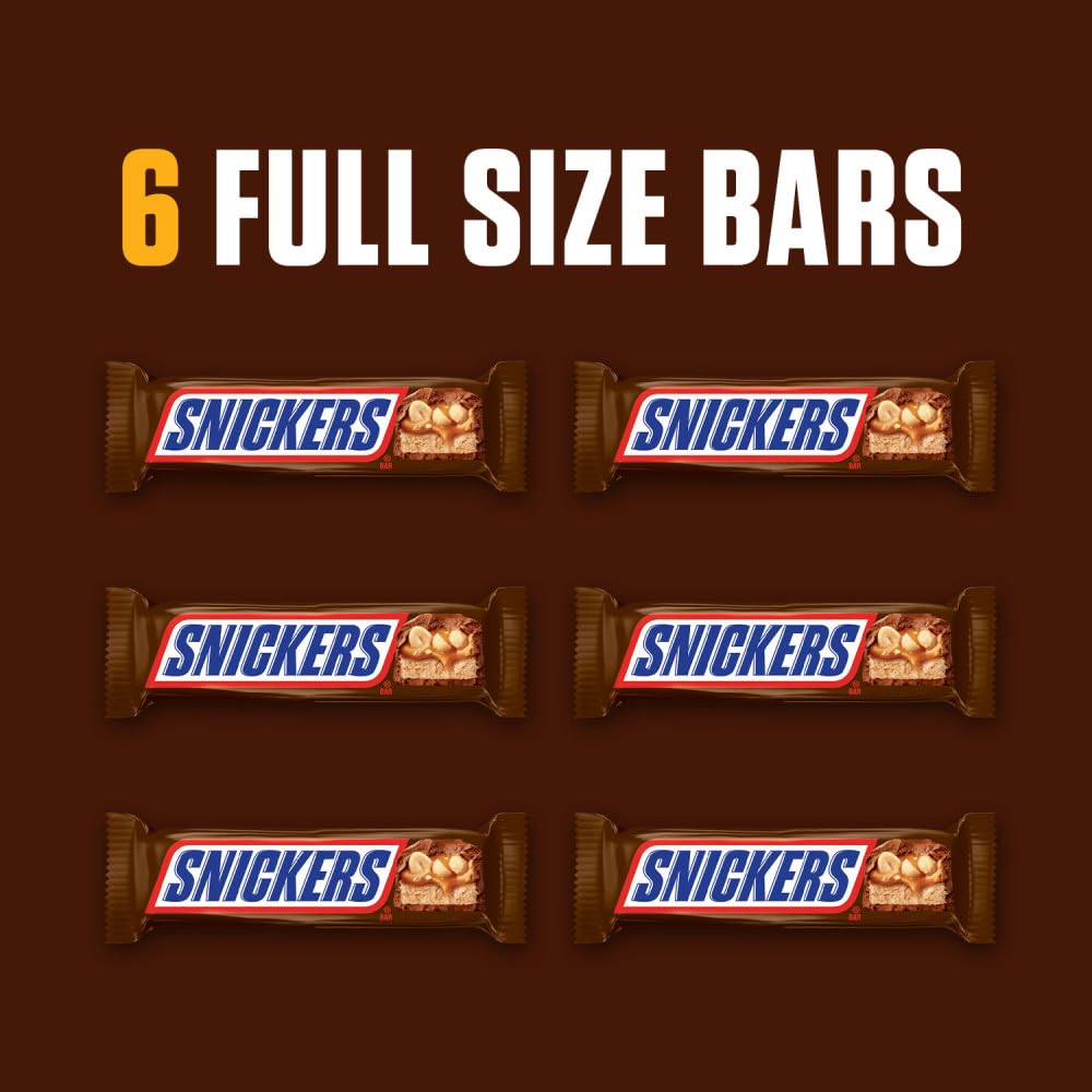 Full size Snickers candy bars for snacks and sharing