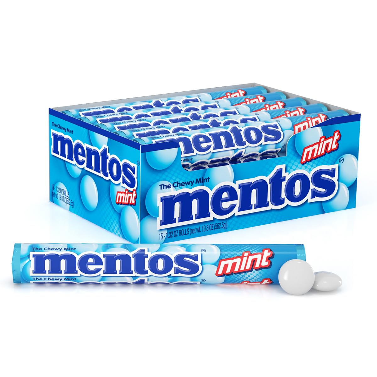 MENTOS mint chewy candy rolls with 14 pieces each