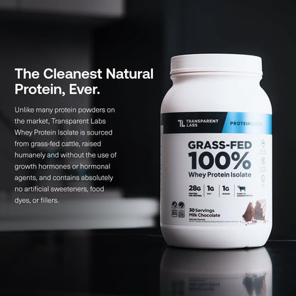 Grass-fed whey protein French Vanilla by Transparent Labs