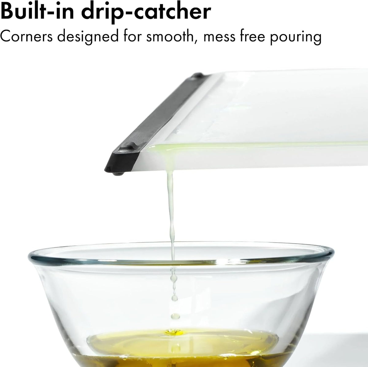 OXO plastic cutting boards with drip-catchers