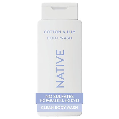 Native Cotton and Lily clean body wash 18 fl oz bottle