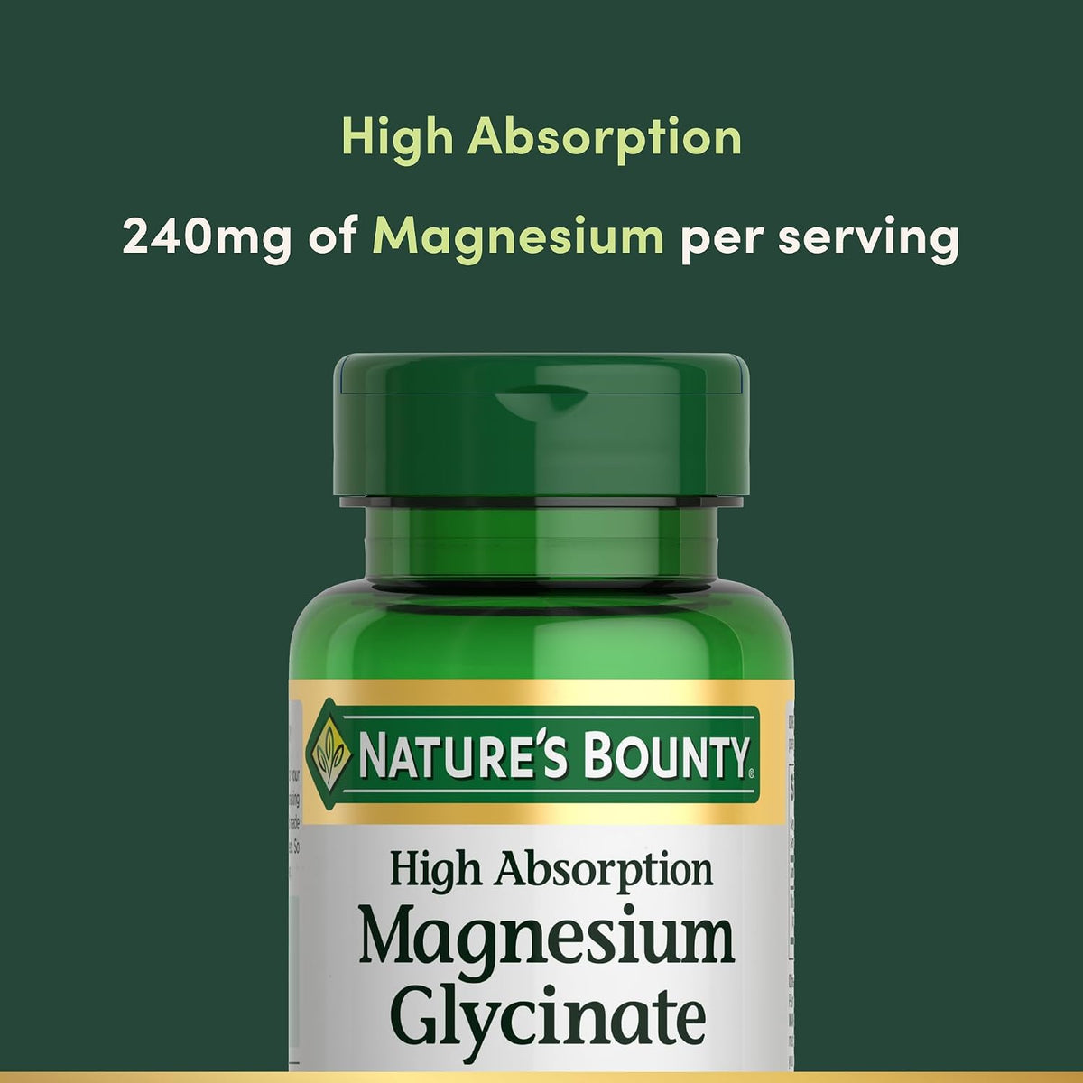 Vegetarian magnesium glycinate supplement bottle