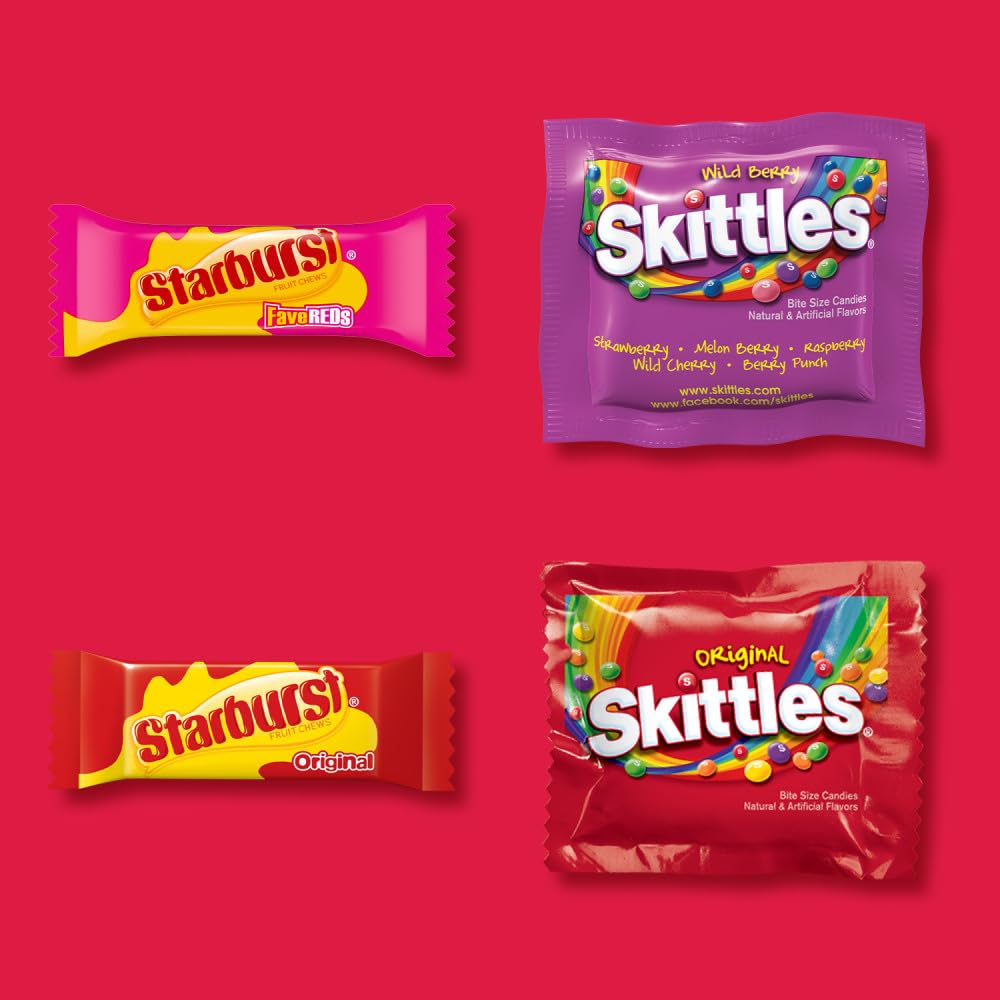 Colorful SKITTLES and STARBURST party candy assortment