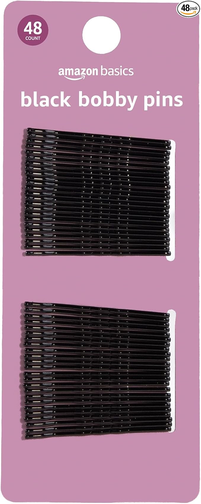 Amazon Basics black no slip bobby pins 48 count
