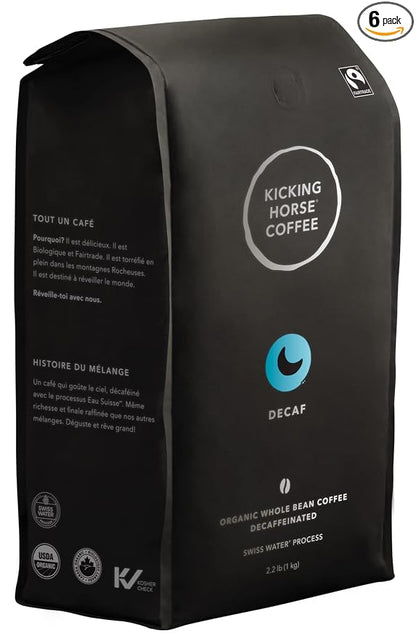 Decaf dark roast whole bean coffee by Kicking Horse