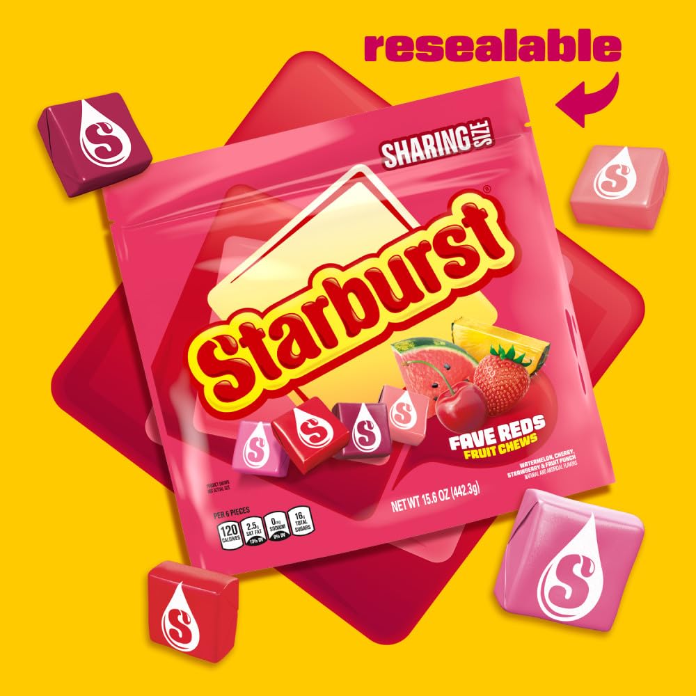Starburst strawberry fruit punch watermelon cherry chews