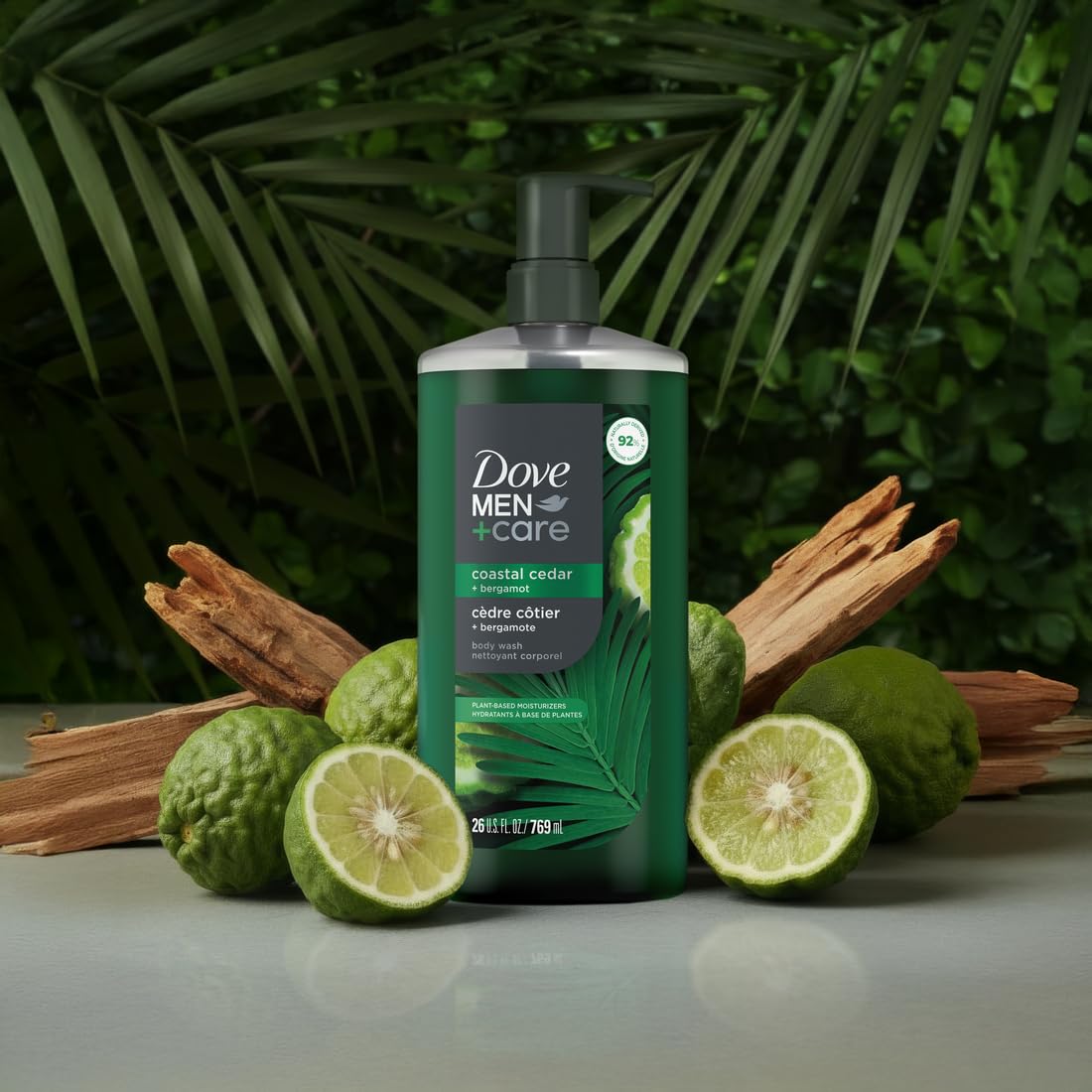 DOVE MEN body cleanser with plant-based cleansers
