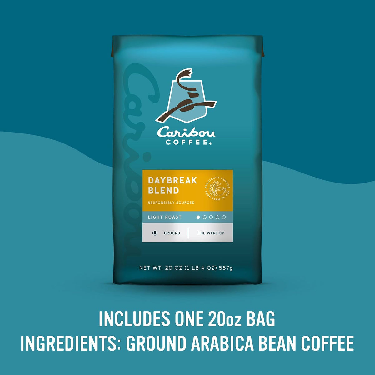 Caribou Coffee light roast ground coffee package