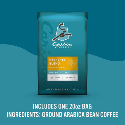 Caribou Coffee light roast ground coffee package