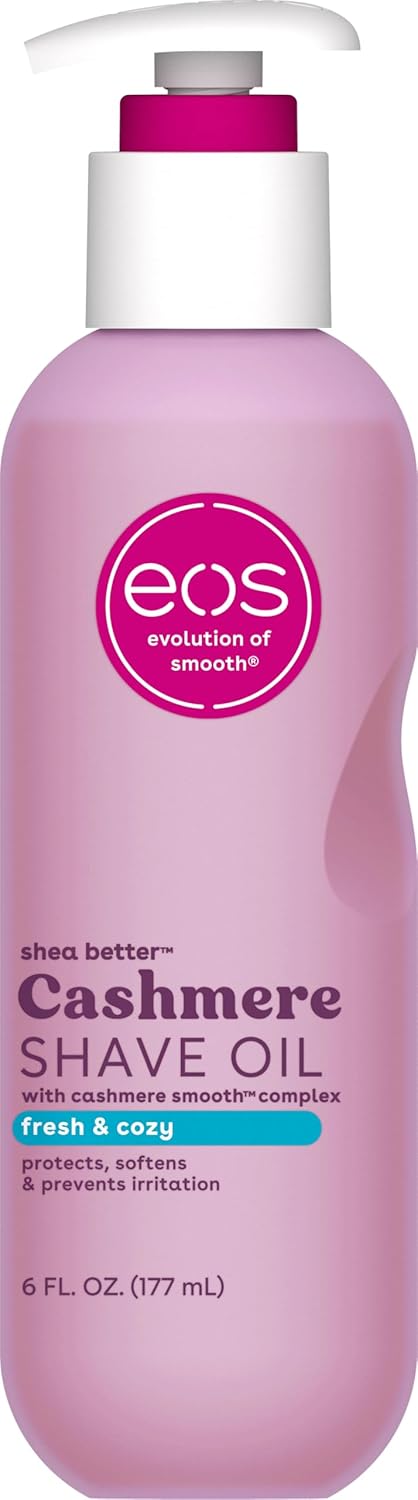 eos Fresh and Cozy moisturizing shave oil with shea butter