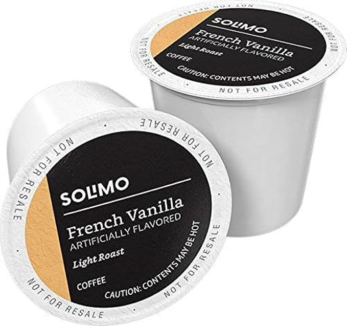 Solimo French Vanilla light roast coffee pods 100 count