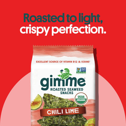 Organic seaweed snack packs with chili lime flavor