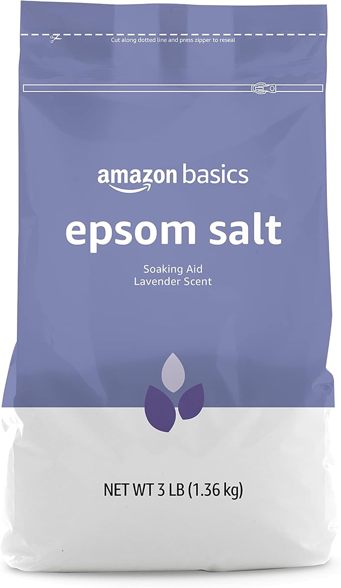 Amazon Basics lavender Epsom salt soaking aid resealable bag