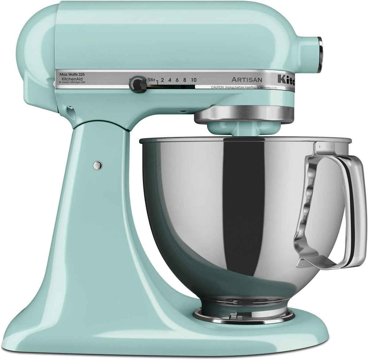 KitchenAid KSM150PS tilt-head mixer in Ice Blue