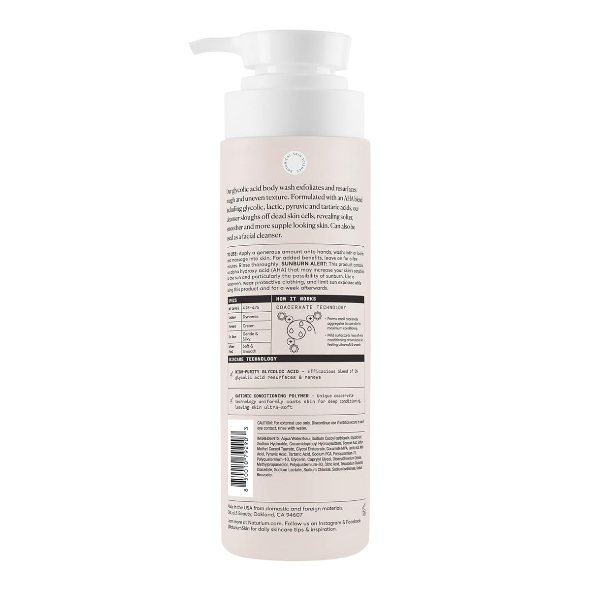 AHA body wash for rough uneven texture