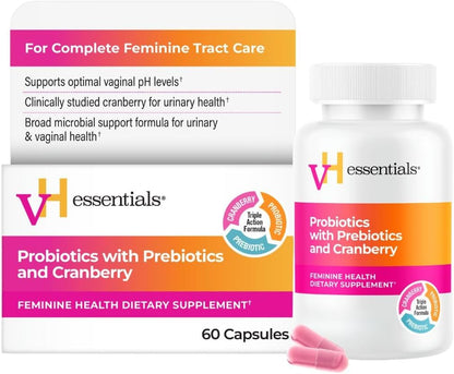 vH essentials probiotic capsules with prebiotics and cranberry