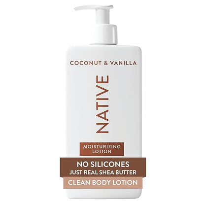 Native plant-based body lotion bottle