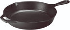 Lodge skillet for oven grill and campfire cooking