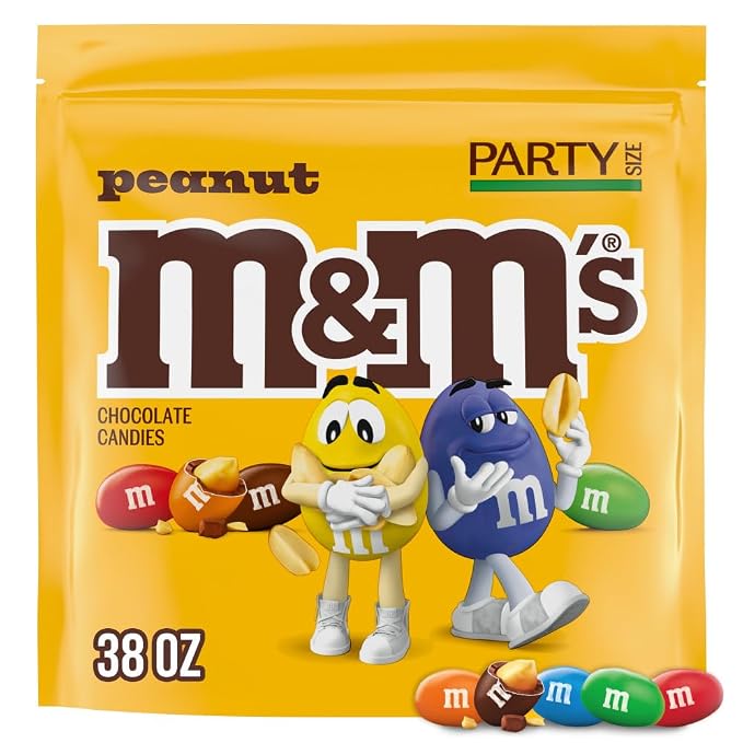 M&M'S Peanut Milk Chocolate Candy 38 oz party size bag
