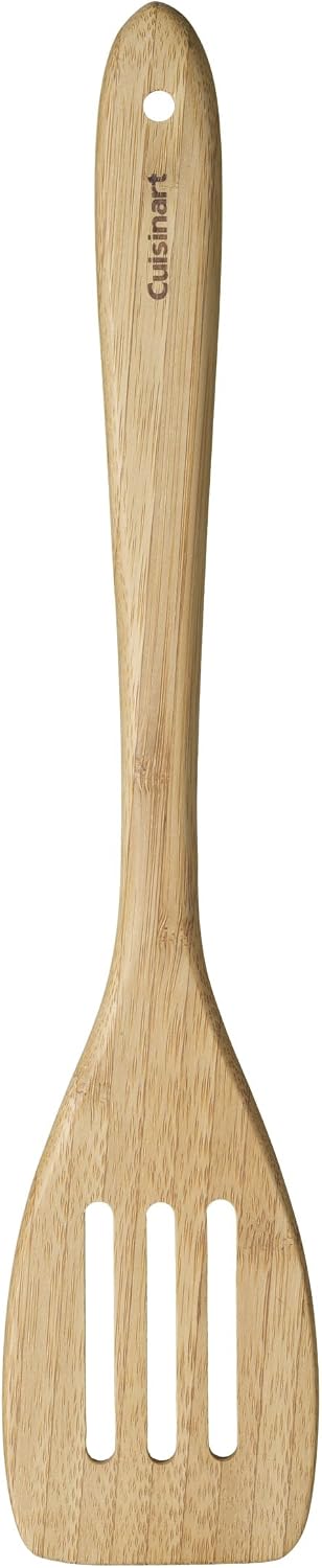Bamboo slotted turner safe for nonstick cookware