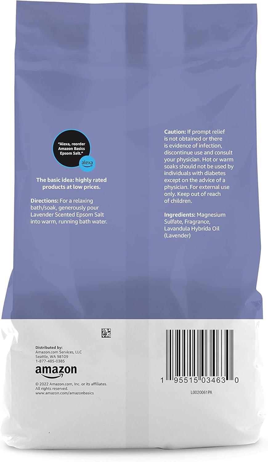 Resealable Epsom salt bag for bath and foot soaks