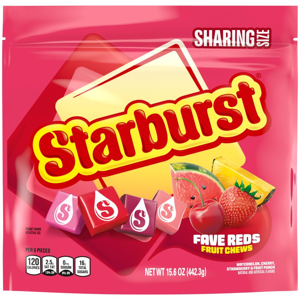 Resealable bag of Starburst FaveREDS candy