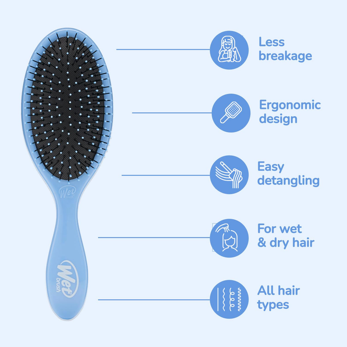 Wet Brush detangler hair brush everyday styling tool