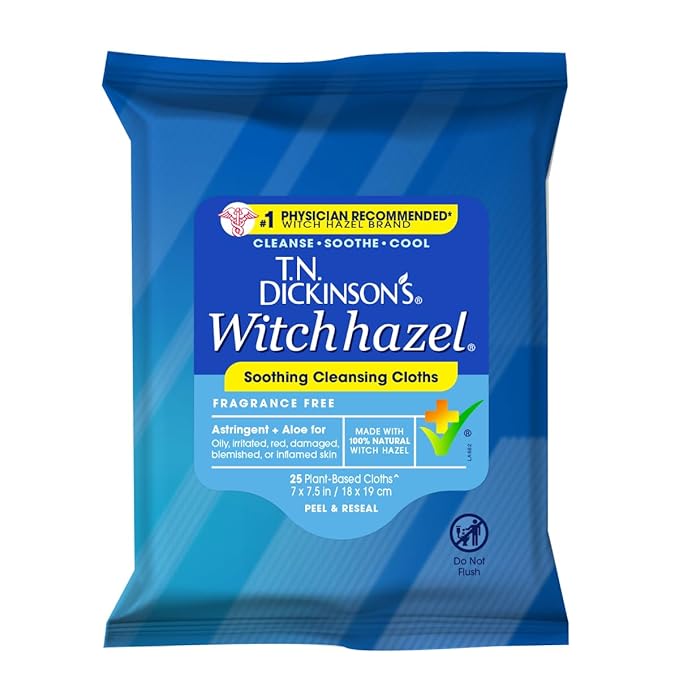 T.N. Dickinson's witch hazel soothing cleansing cloths pack