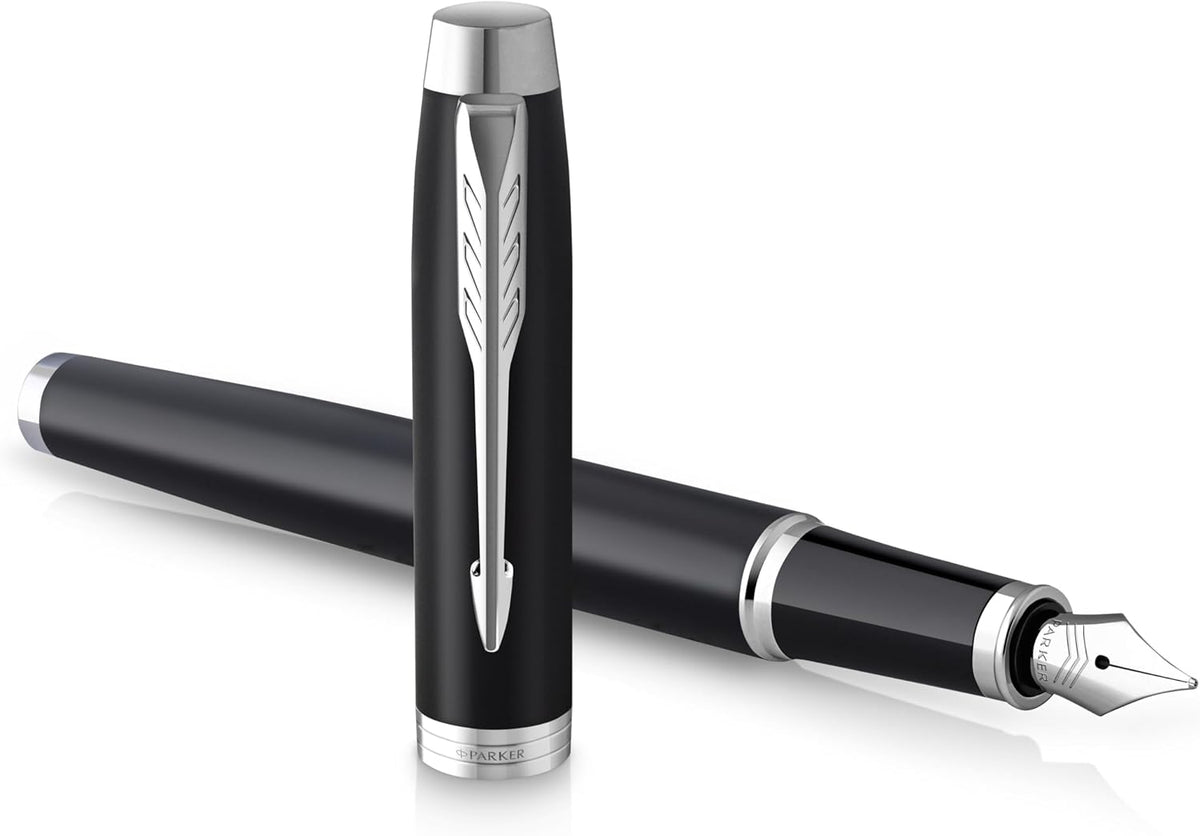 Parker fountain pen with chrome trim