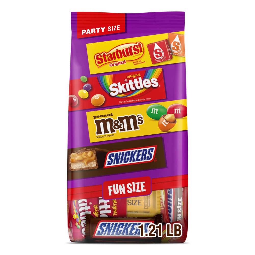 M&M'S Peanut SNICKERS STARBURST and SKITTLES bulk candy bag