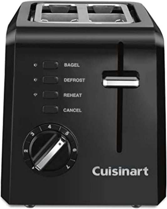 Cuisinart compact black 2-slice toaster