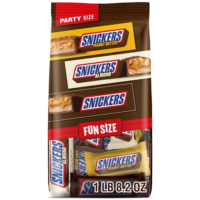 SNICKERS Almond and Peanut Butter fun size chocolate candy variety bag