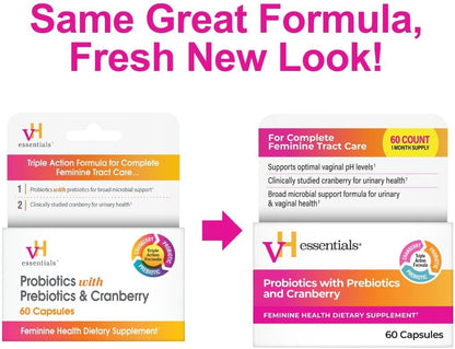 Women’s probiotic supplement bottle by vH essentials