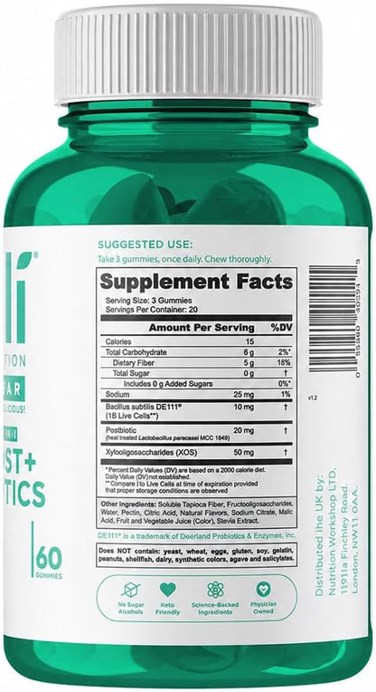 Non-GMO pre probiotic postbiotic gummies by Goli
