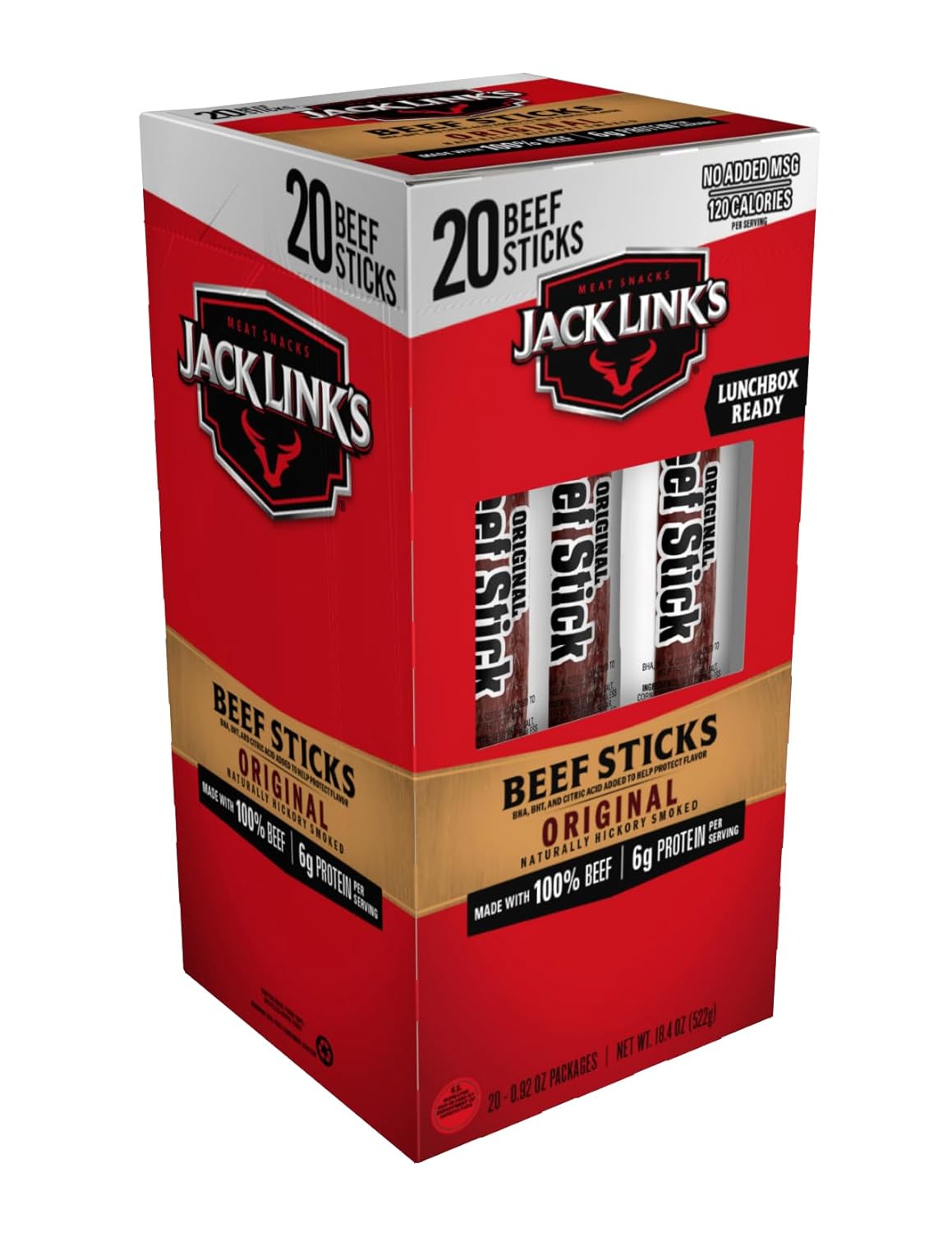 Jack Link's original beef snack sticks box
