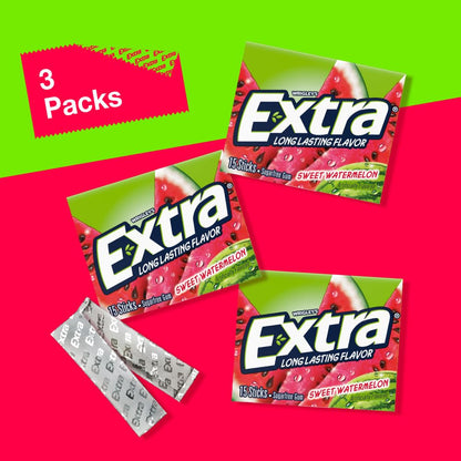 Three-pack WRIGLEY'S EXTRA watermelon gum