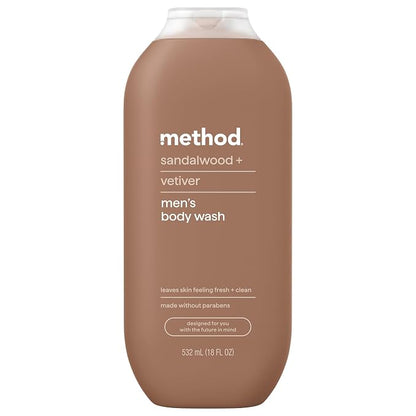 Method Men’s Sandalwood + Vetiver body wash, 18 fl oz